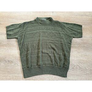 Vintage Kenneth Too Sweater Womens Green Stitch Open Weave 80s